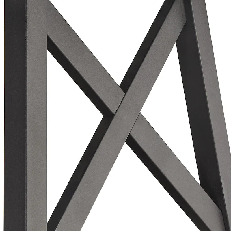 Rustic X-Base End Table with Shelf