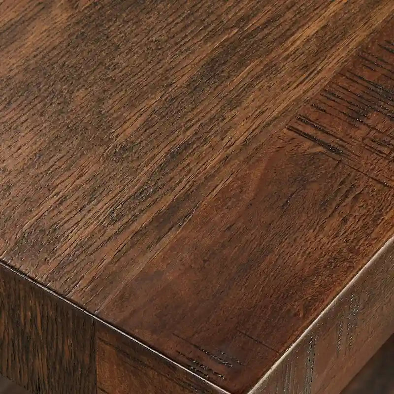 Rustic X-Base End Table with Shelf