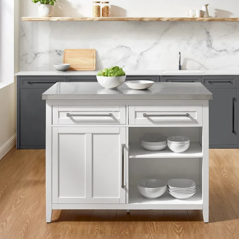 Stainless Steel Top Kitchen Island - 28d x 46w x 36.5h