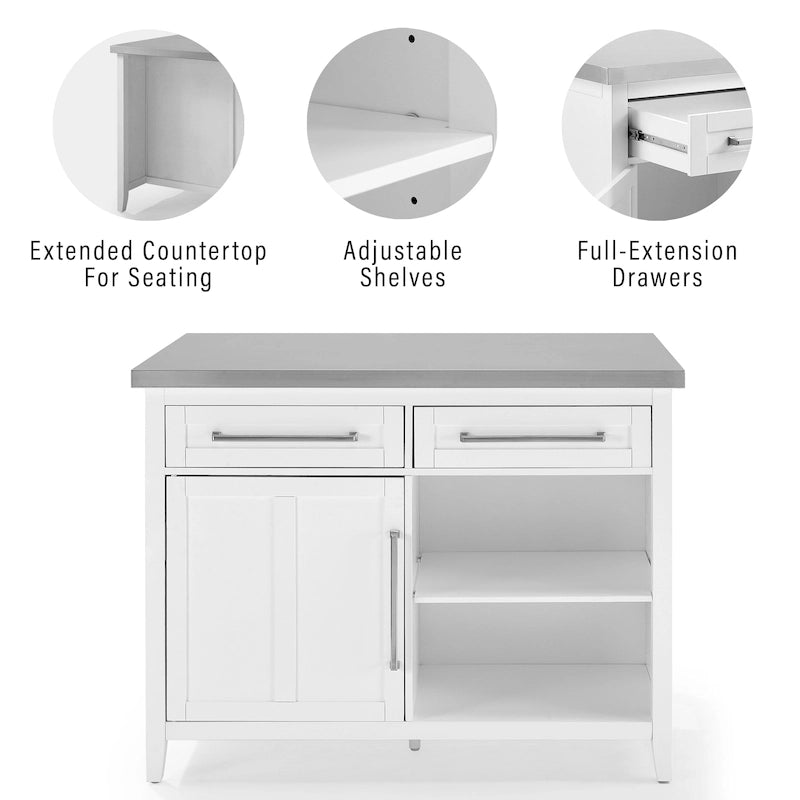 Stainless Steel Top Kitchen Island - 28d x 46w x 36.5h