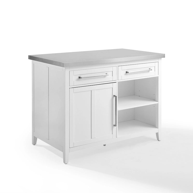 Kuchyňský ostrůvek s horní deskou z nerezové oceli - 28d x 46š x 36.5v