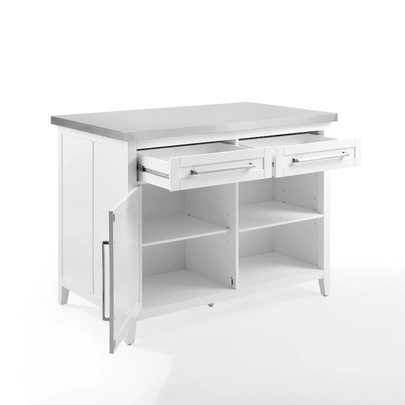 Kuchyňský ostrůvek s horní deskou z nerezové oceli - 28d x 46š x 36.5v