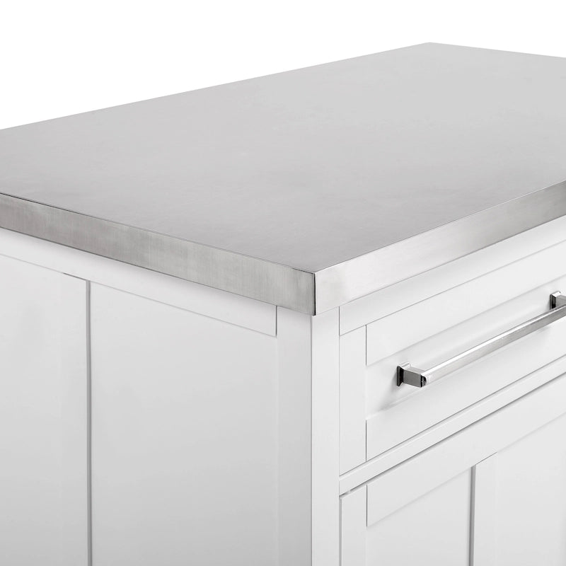 Kuchyňský ostrůvek s horní deskou z nerezové oceli - 28d x 46š x 36.5v