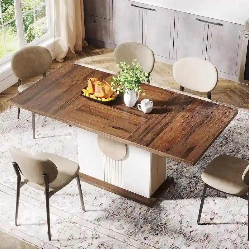 Tavolo da pranzo in legno stile fattoria
