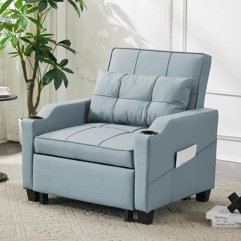 Schlafsessel, Schlafsofa-Sessel 3-in-1, verstellbarer Relaxsessel, Sessel, Sofa, Bett, Leinen