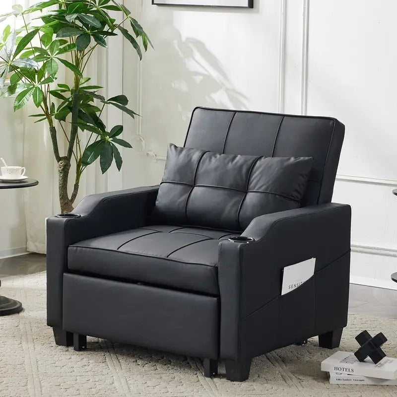 Schlafsessel, Schlafsofa-Sessel 3-in-1, verstellbarer Relaxsessel, Sessel, Sofa, Bett, Leinen