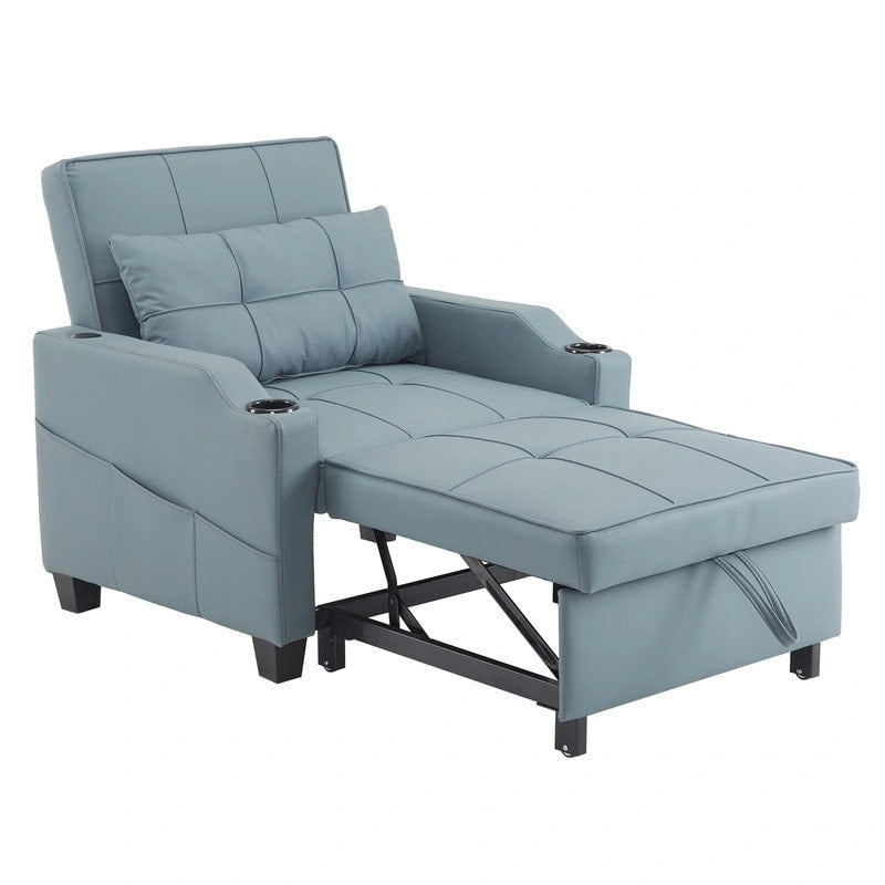 Schlafsessel, Schlafsofa-Sessel 3-in-1, verstellbarer Relaxsessel, Sessel, Sofa, Bett, Leinen