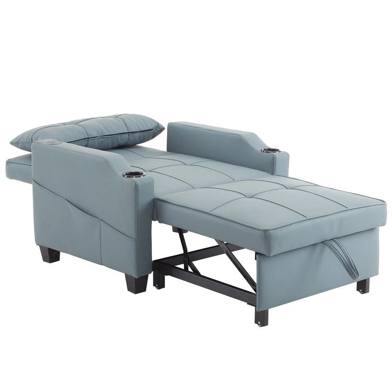 Schlafsessel, Schlafsofa-Sessel 3-in-1, verstellbarer Relaxsessel, Sessel, Sofa, Bett, Leinen