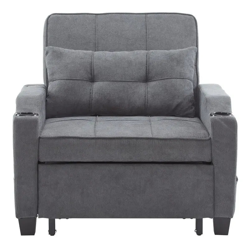 Schlafsessel, Schlafsofa-Sessel 3-in-1, verstellbarer Relaxsessel, Sessel, Sofa, Bett, Leinen