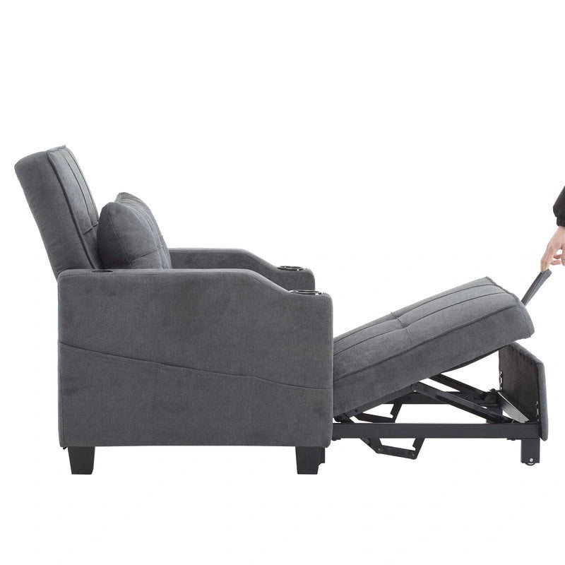 Schlafsessel, Schlafsofa-Sessel 3-in-1, verstellbarer Relaxsessel, Sessel, Sofa, Bett, Leinen