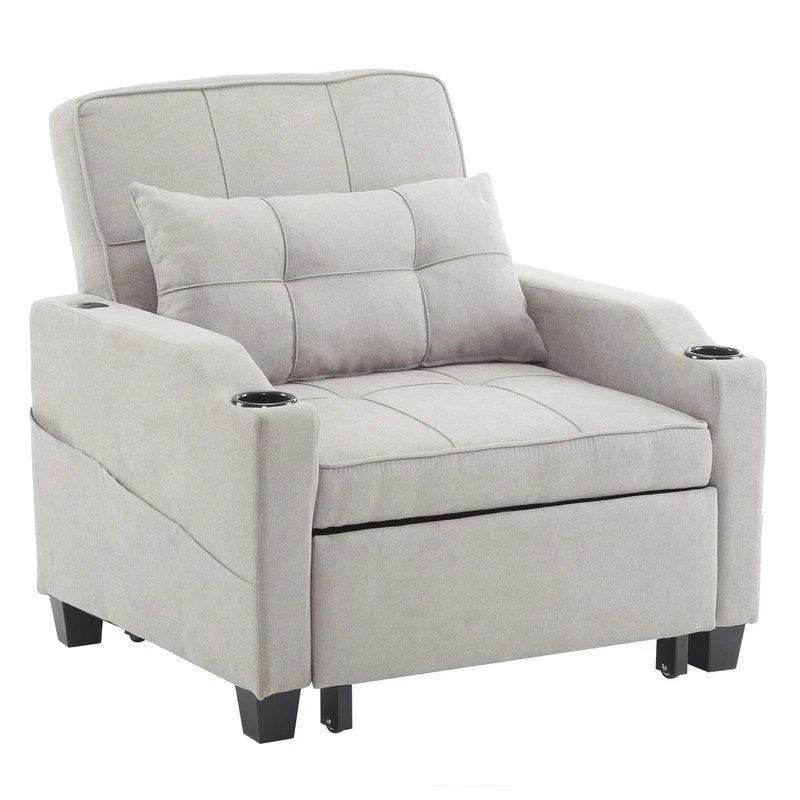 Schlafsessel, Schlafsofa-Sessel 3-in-1, verstellbarer Relaxsessel, Sessel, Sofa, Bett, Leinen