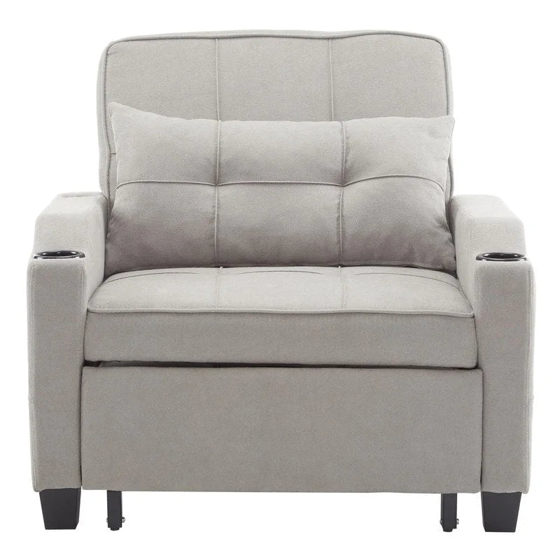 Schlafsessel, Schlafsofa-Sessel 3-in-1, verstellbarer Relaxsessel, Sessel, Sofa, Bett, Leinen