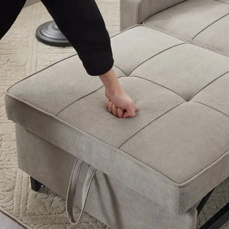 Schlafsessel, Schlafsofa-Sessel 3-in-1, verstellbarer Relaxsessel, Sessel, Sofa, Bett, Leinen