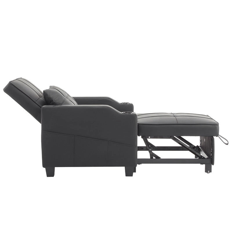 Schlafsessel, Schlafsofa-Sessel 3-in-1, verstellbarer Relaxsessel, Sessel, Sofa, Bett, Leinen