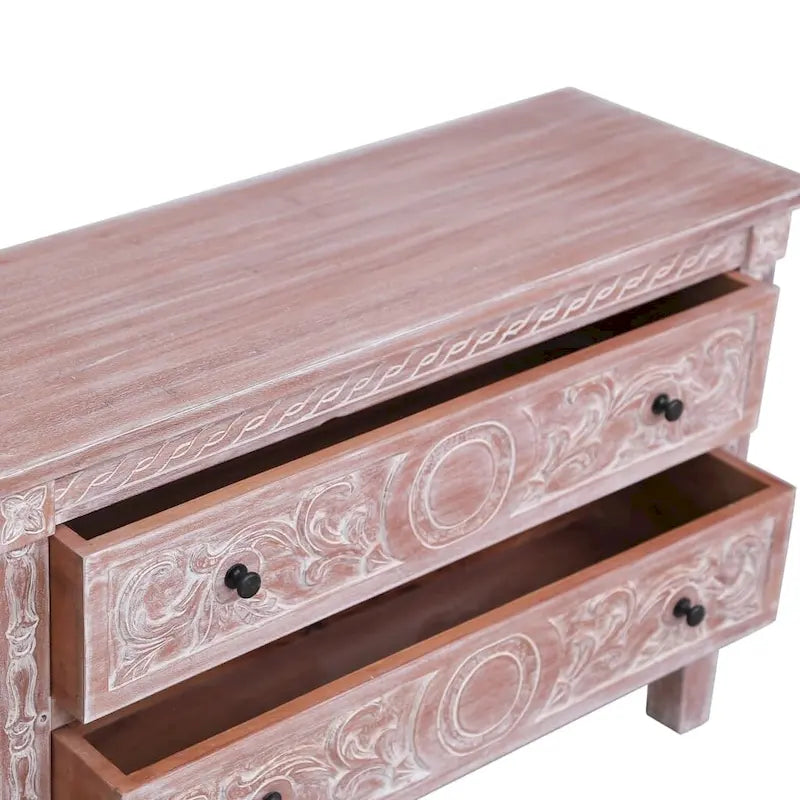 Sideboard with 2 Drawers 35.4x11.8x23.6 Solid Mahogany Wood