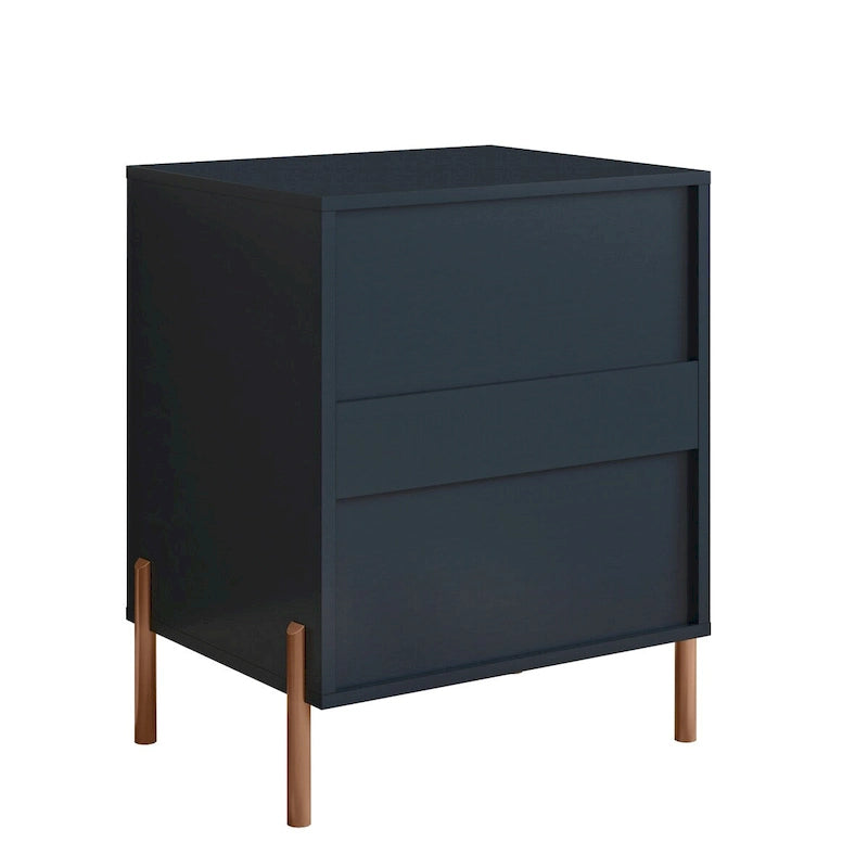 Comodino moderno a 2 cassetti, tavolino da letto, tavolino laterale