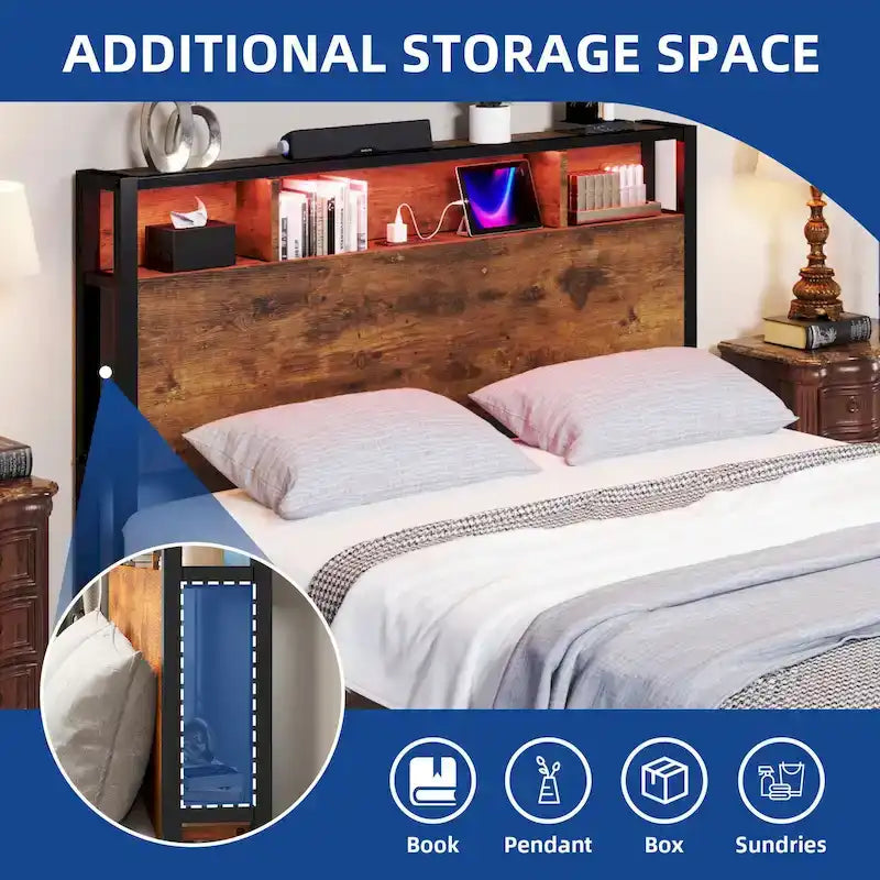 Queen 4 Storage Drawers Bed Frame with Headboard