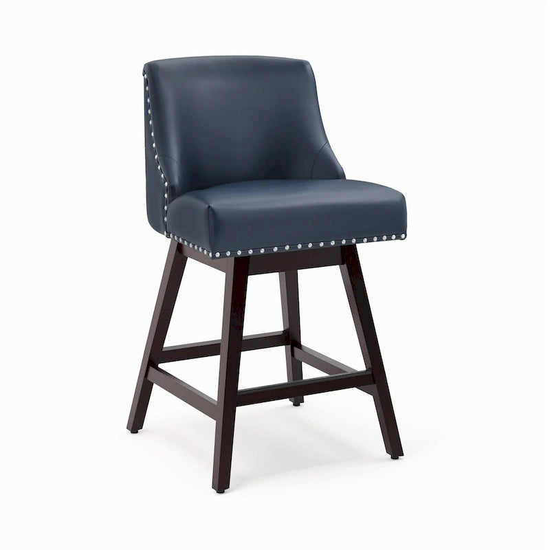 LUE BONA 26 in. Counter Height Bar Stools Upholstered Wood Frame Swivel Bar Stool with Farbic Seat Set of 3