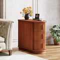 Semi-oval 3-drawer Solid Wood End Side Table for Living Room