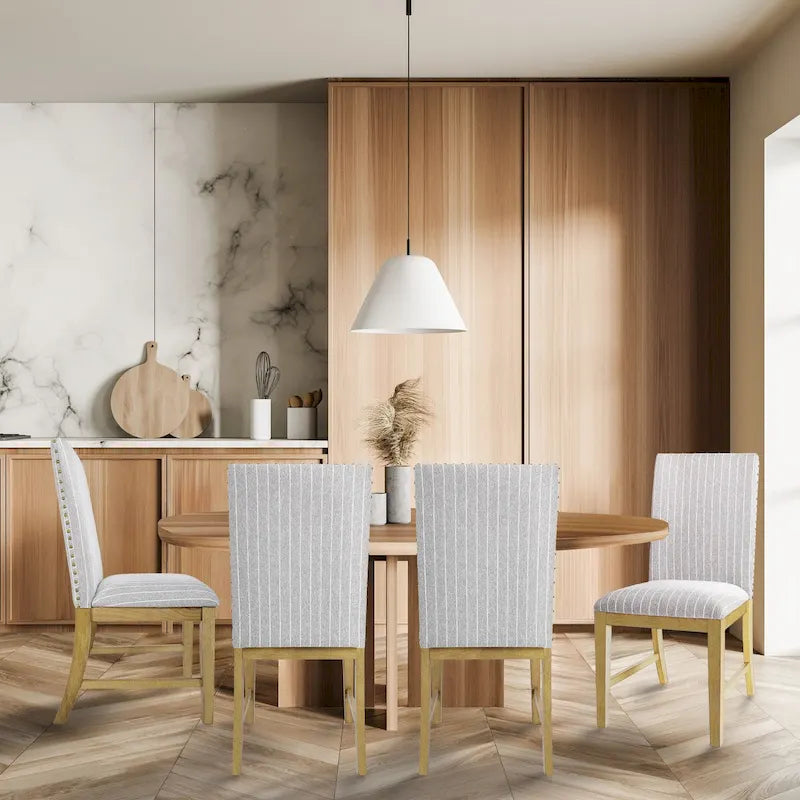 Upholstered Wood Apron Dining Chair - Set of 2