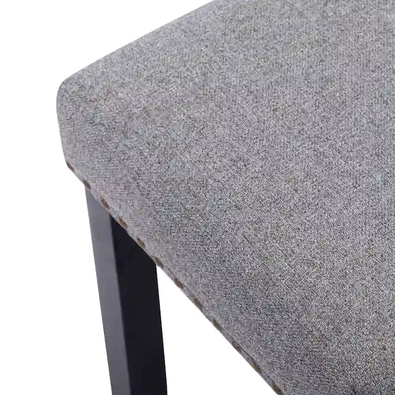 Modern 44 L Nailhead Trim Upholstered Bench with Wood Legs