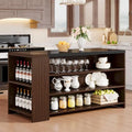 55 Inches Farmhouse Kitchen Island with Storage for Kitchen, Dining Room